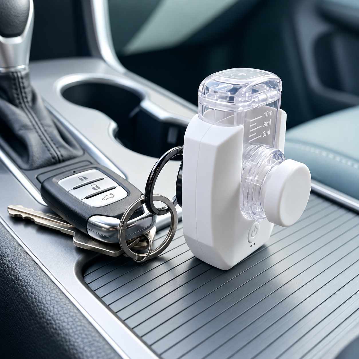 Nebulizer on car console portable